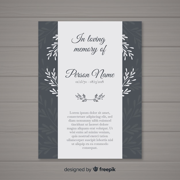 Funeral card template