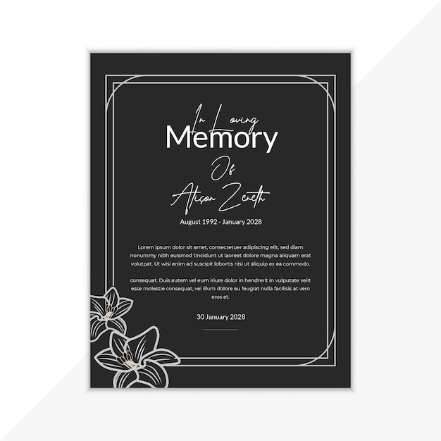 Funeral card template