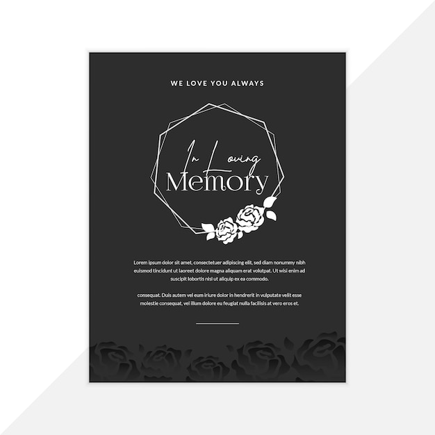 Vector funeral card template