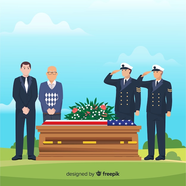 Vector funeral ceremony