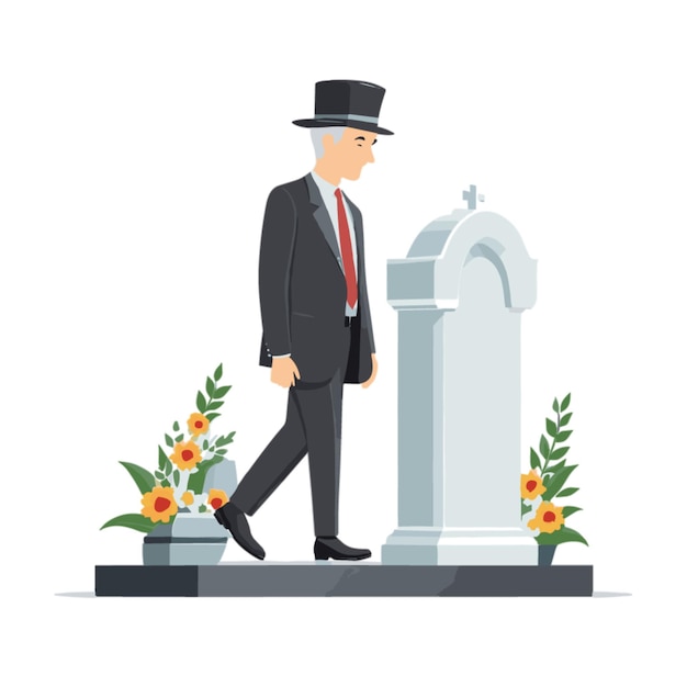 Vector funeral vector on white background