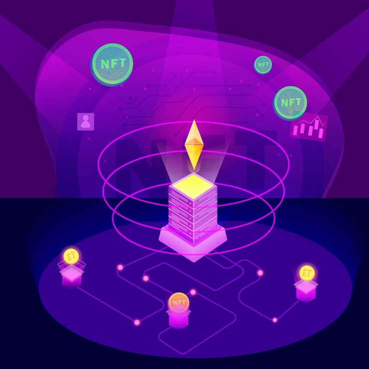 Vector not fungible token illustration