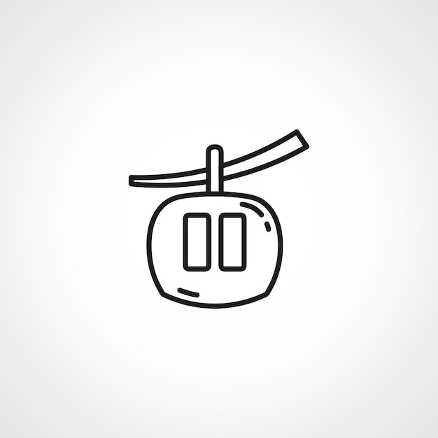 Funicular cable car line icon