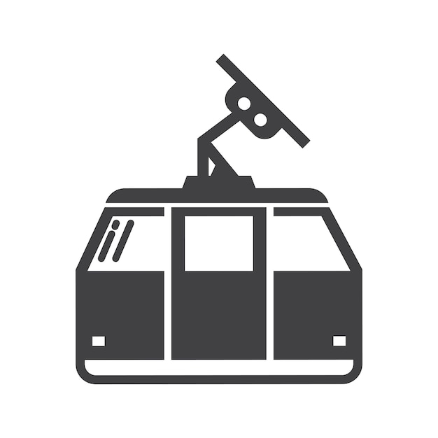 Funicular outline vector icon Cable car monochrome illustration in outline design Ideal for website applications labels and logo creating Ski lift silhouette