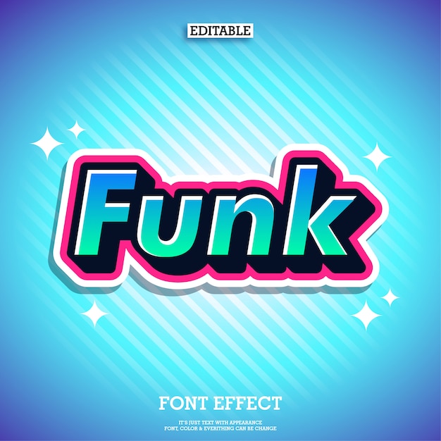 funk sticker text effect cool modern font effect