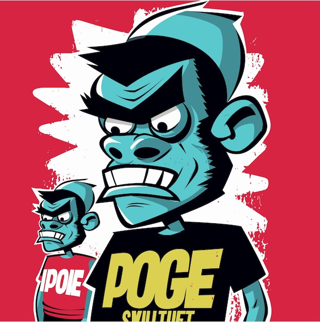 Funky Apes Vector Illustratie T-shirt Design