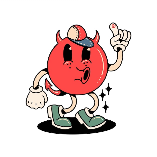 Vector funky devil cartoon vector design