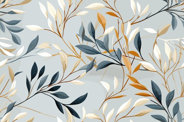 Funky floral scandinavian style vector graphics design seamless texture decorative vector