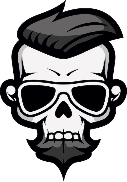 Funky Fusion Cool Skullhead в монохромном стиле и Swagger Funky Skullhead Vector