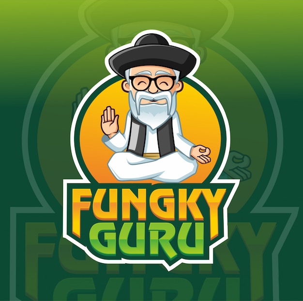 Funky goeroe mascotte logo sjabloon