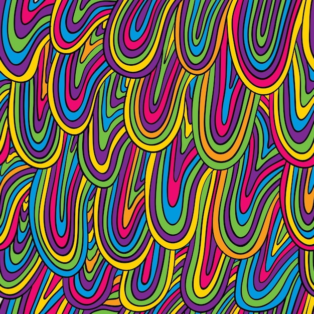 Vector funky style colorful seamless pattern