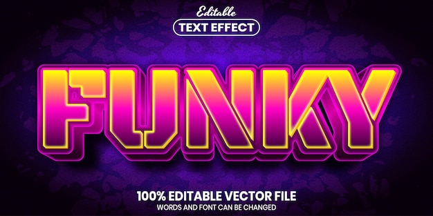 Funky text, font style editable text effect