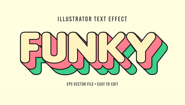 Vector funky text style editable vector eps text effect