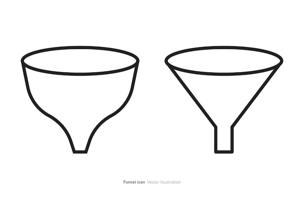 Illustrazione vettoriale della progettazione dell'icona dell'imbuto