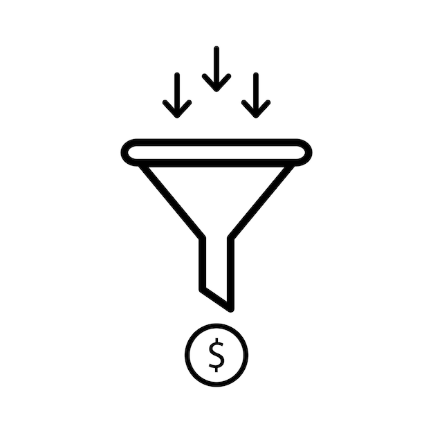 Funnel Icon Vector Design Template (Sjabloon voor het ontwerpen van de trechter)