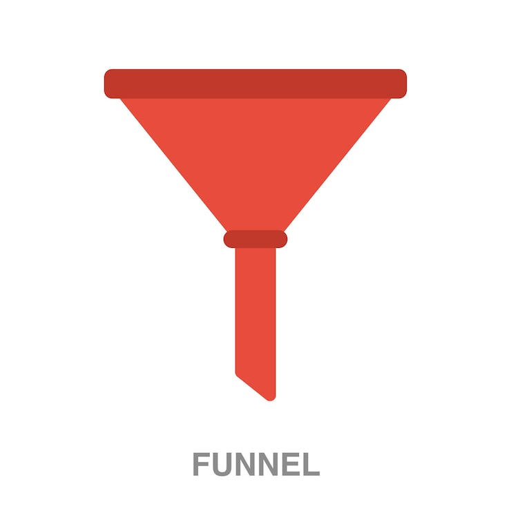 Vector funnel illustration on transparent background