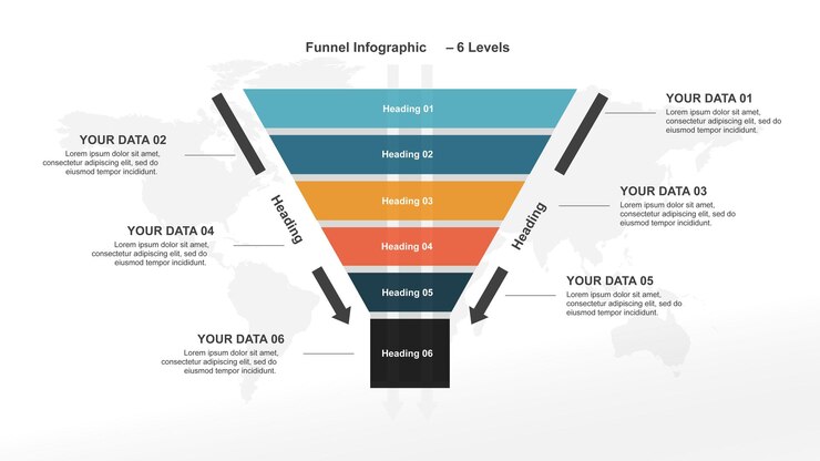 Funnel Infographic with Six Levels