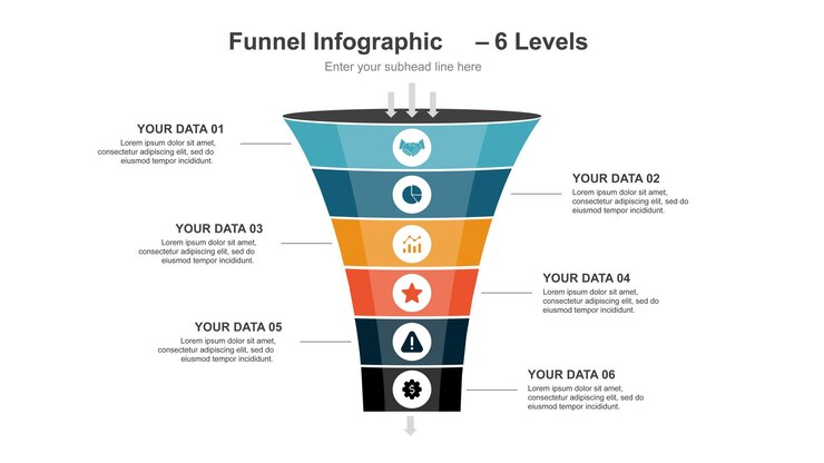 Funnel Infographic with Six Levels