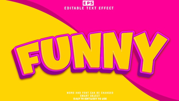 Vector funny 3d editable text effect vector with background