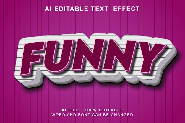 Vector funny 3d text effect