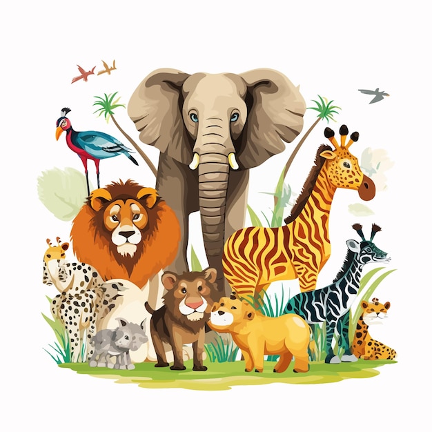 Vector funny_african_animals_vector