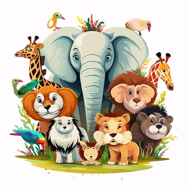 Vettore funny_african_animals_vector