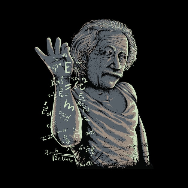 Vettore illustrazione grafica divertente di albert einstein