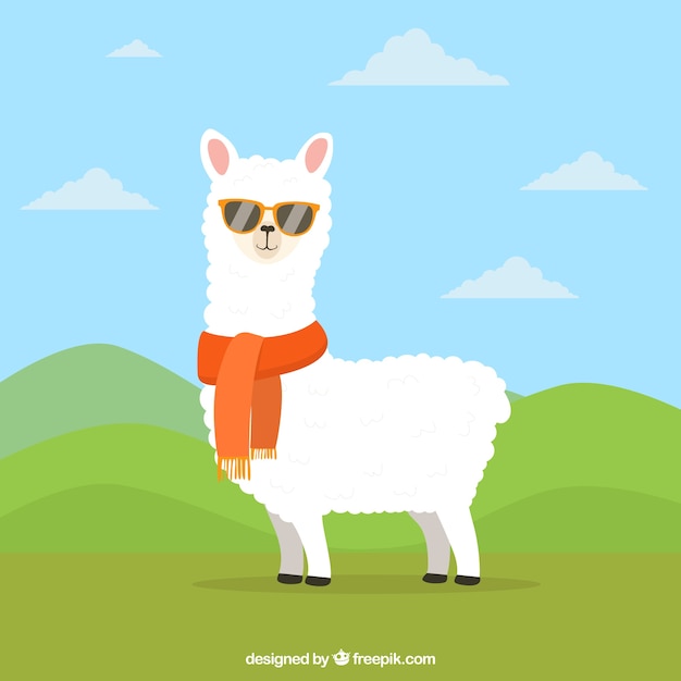 Vector funny alpaca background