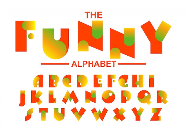 Funny alphabet font typography design