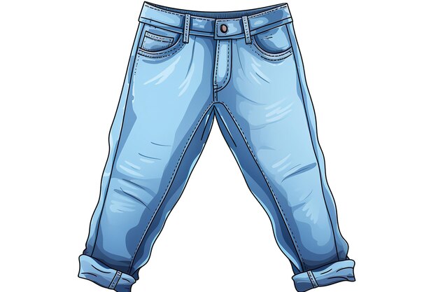 Вектор Смешные и крутые джинсы в мультяшном стиле