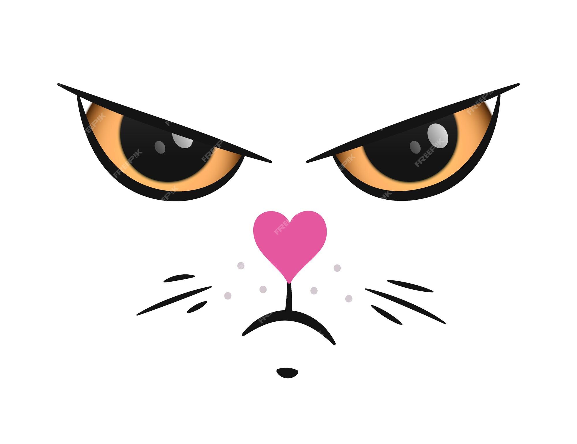 Cat Angry Emoji Outline Icon. Signs and Symbols Can Be Used for