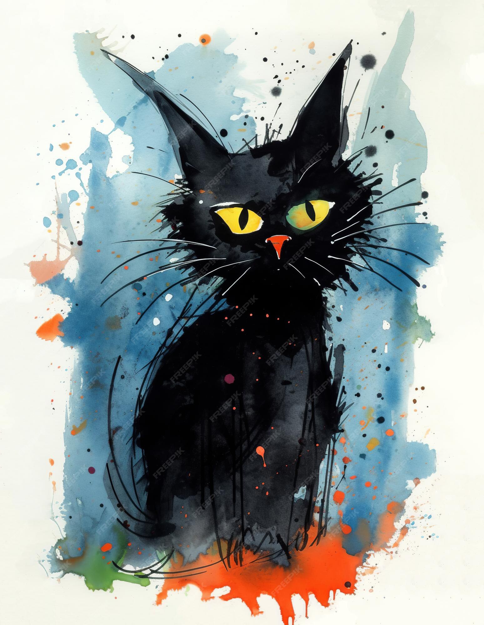 Angry cat : r/Watercolor