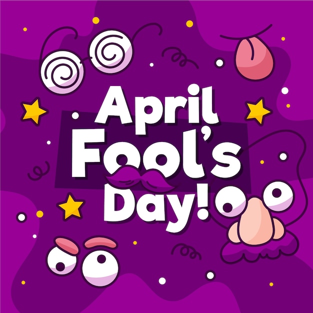 Funny april fool's day with goofy masks