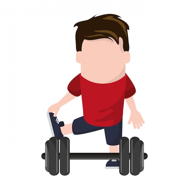 Funny Avatar man with barbell