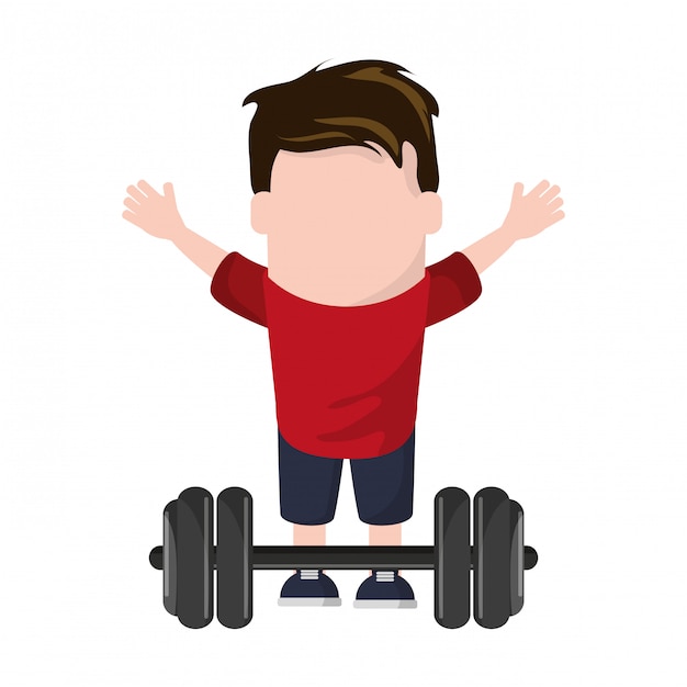 Funny Avatar man with barbell