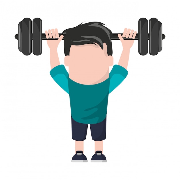 Funny Avatar man with barbell
