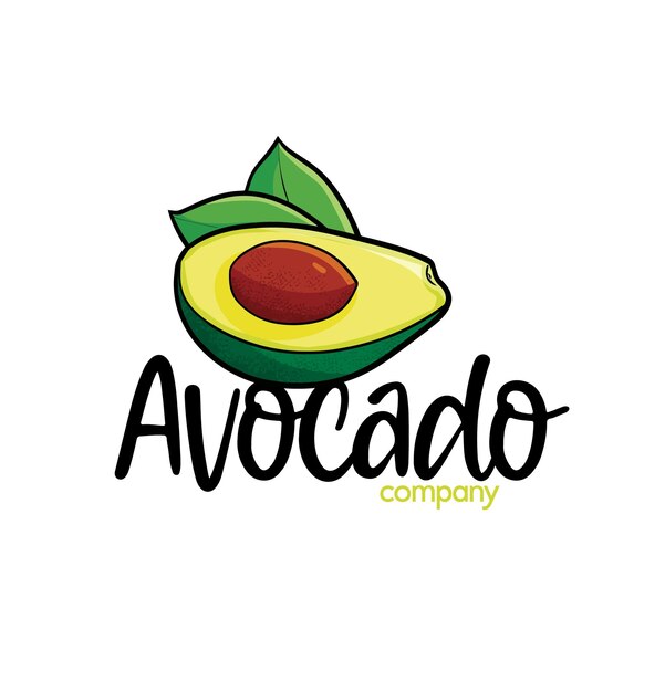 Modello di logo aziendale di avocado divertente