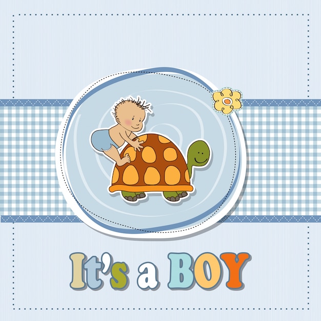 Funny baby boy announcement card