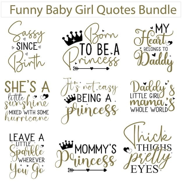 Funny Baby Girl Quotes Bundle