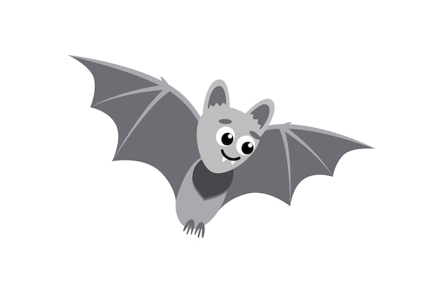 Funny bat. Cute bat. Flat, cartoon, vector