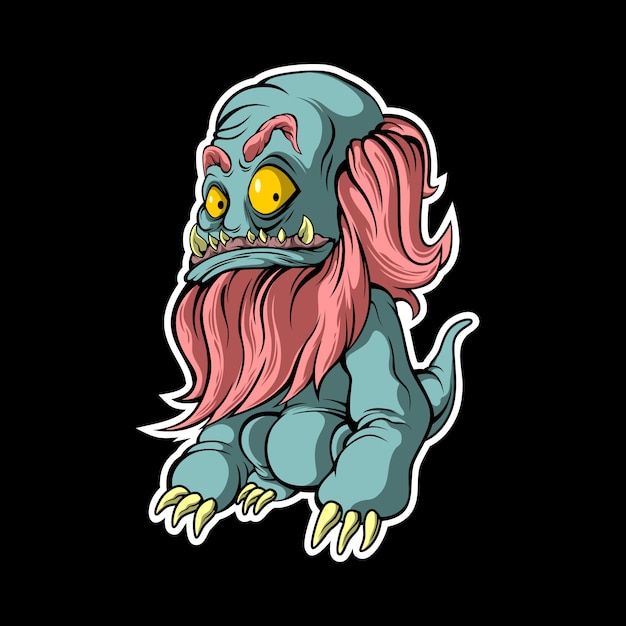 funny bearded monster