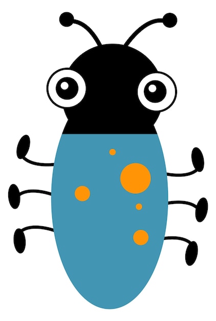 Funny beetle character cartoon bug comic insect