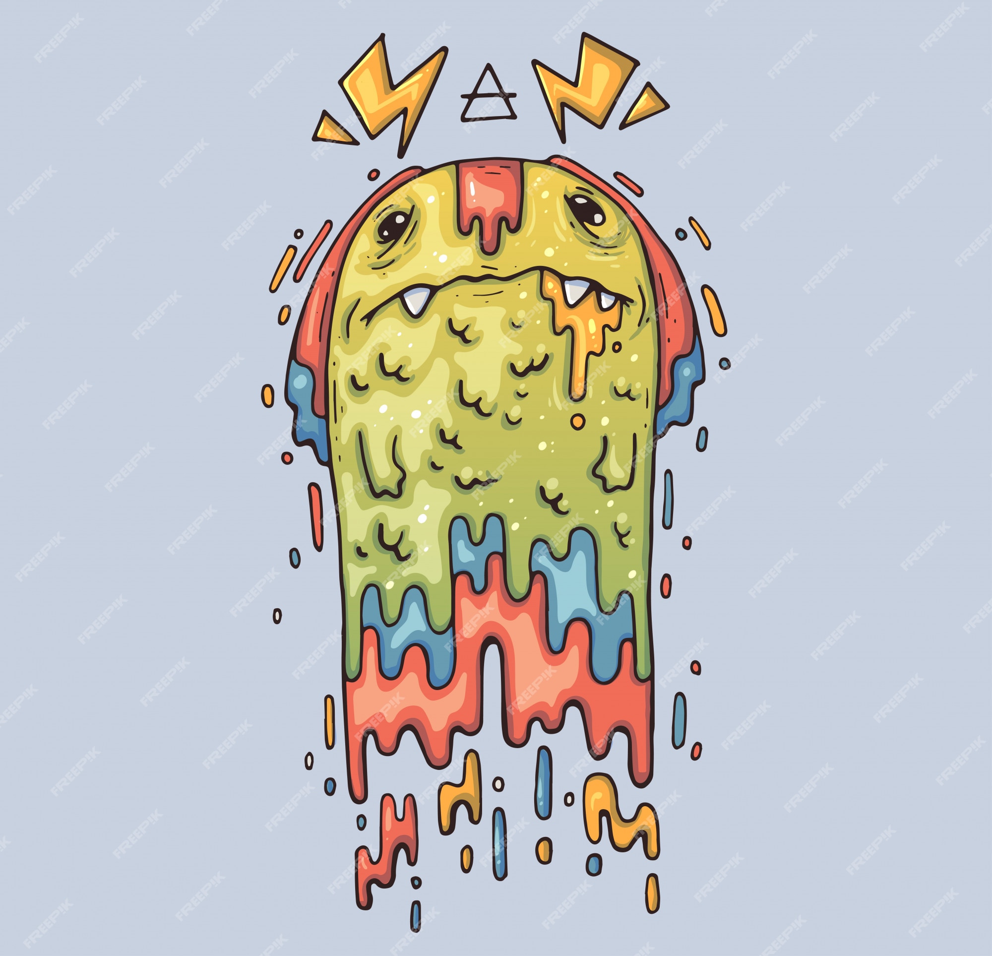 Premium Vector | Funny blob monster. cartoon illustration. character in the  modern graphic style.