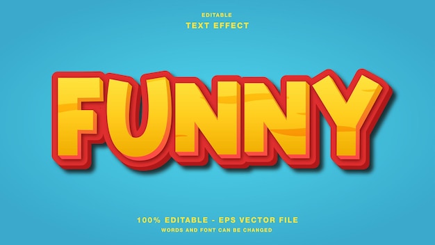 Vector funny bold 3d editable text effect