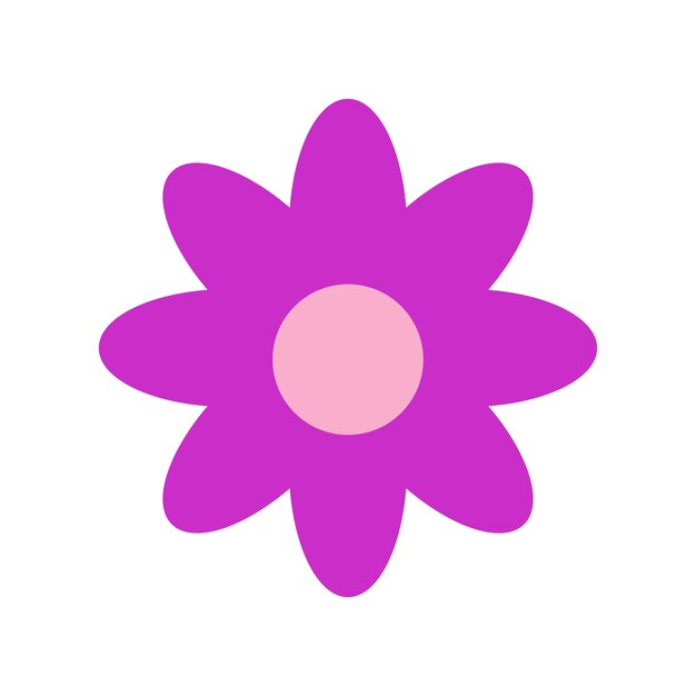 Funny bright modern hippie flower vector illustration