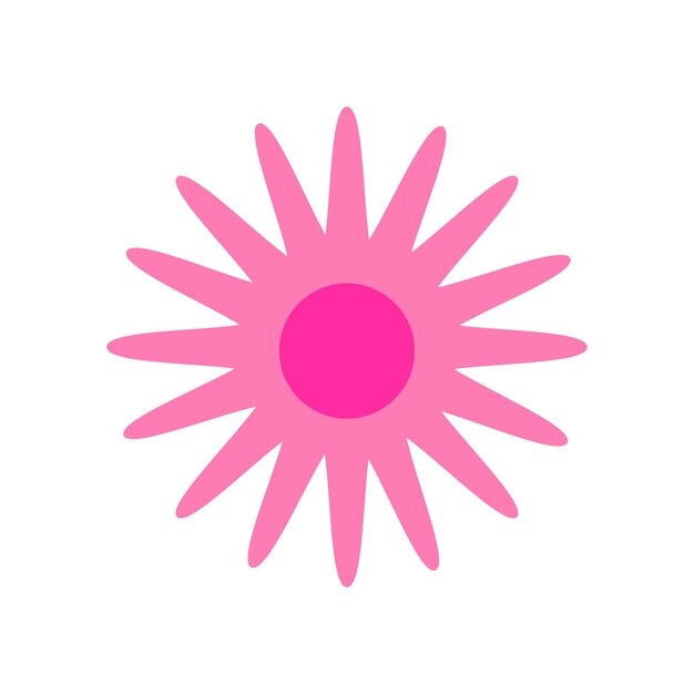 Funny bright modern hippie flower vector illustration