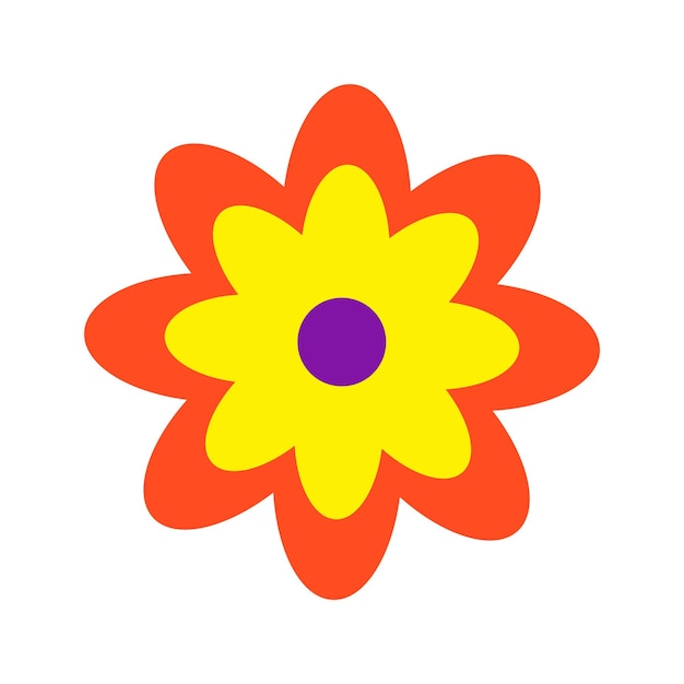 Funny bright modern hippie flower vector illustration