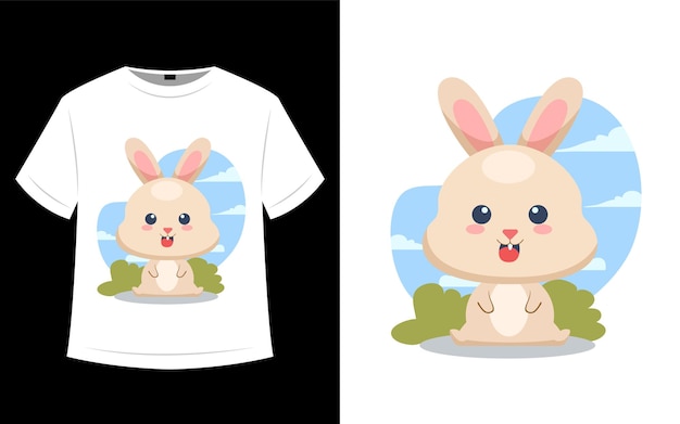벡터 재미있는 토끼 티셔츠 디자인