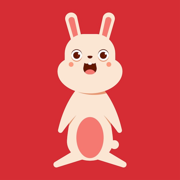 Funny bunny vector cartoon illustration isolated on background