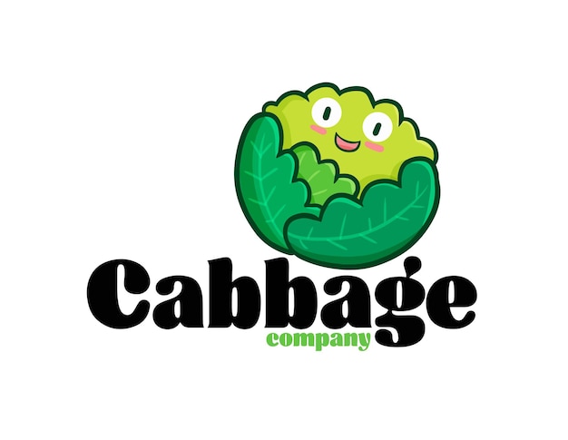 Funny cabbage company logo template